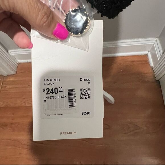 NWT Endless Rose Contrast Collar Tweed Mini Dress size medium women with pockets - Picture 13 of 16